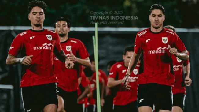 Pemain Timnas Indonesia saat latihan. [Instagram]